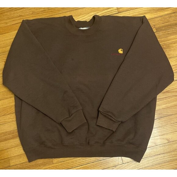 Vintage 80s 2XL XXL Carhartt Rugged Wear Double Waffle Lined Crewneck Sweatshirt - Picture 6 of 9